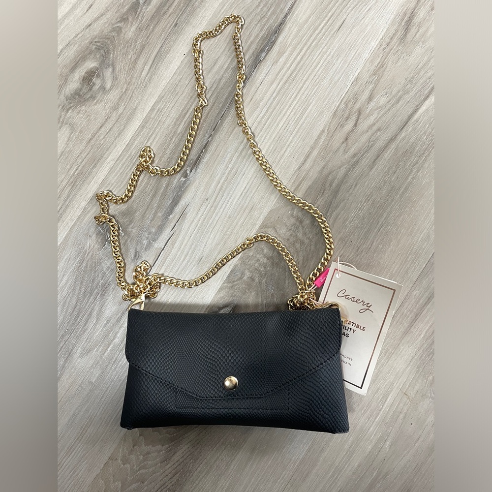 NWT The Casery Convertible Utility Crossbody Black Bag & Clutch Belt bag